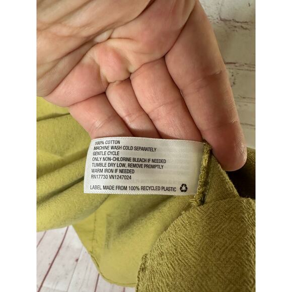 Universal Thread Moss Green Peasant Dress Womens Large Short Sleeve - Picture 7 of 8